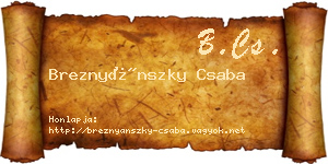 Breznyánszky Csaba névjegykártya