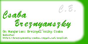 csaba breznyanszky business card